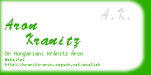 aron kranitz business card